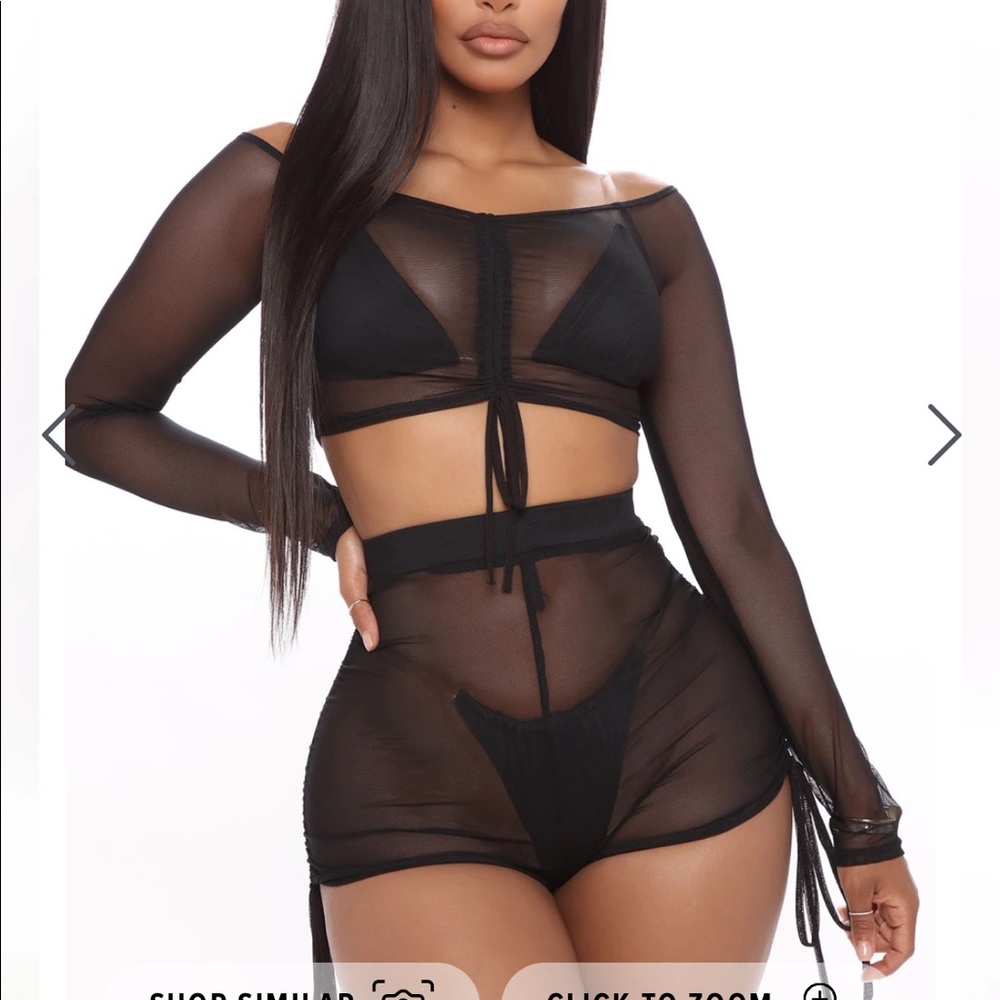NEW FASHION NOVA mesh sheer COVER UP SET